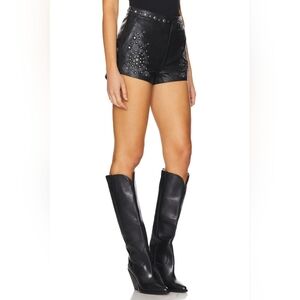 Understated Leather 'Reflective Shorts', Sz S, black, Genuine Sheep Leather